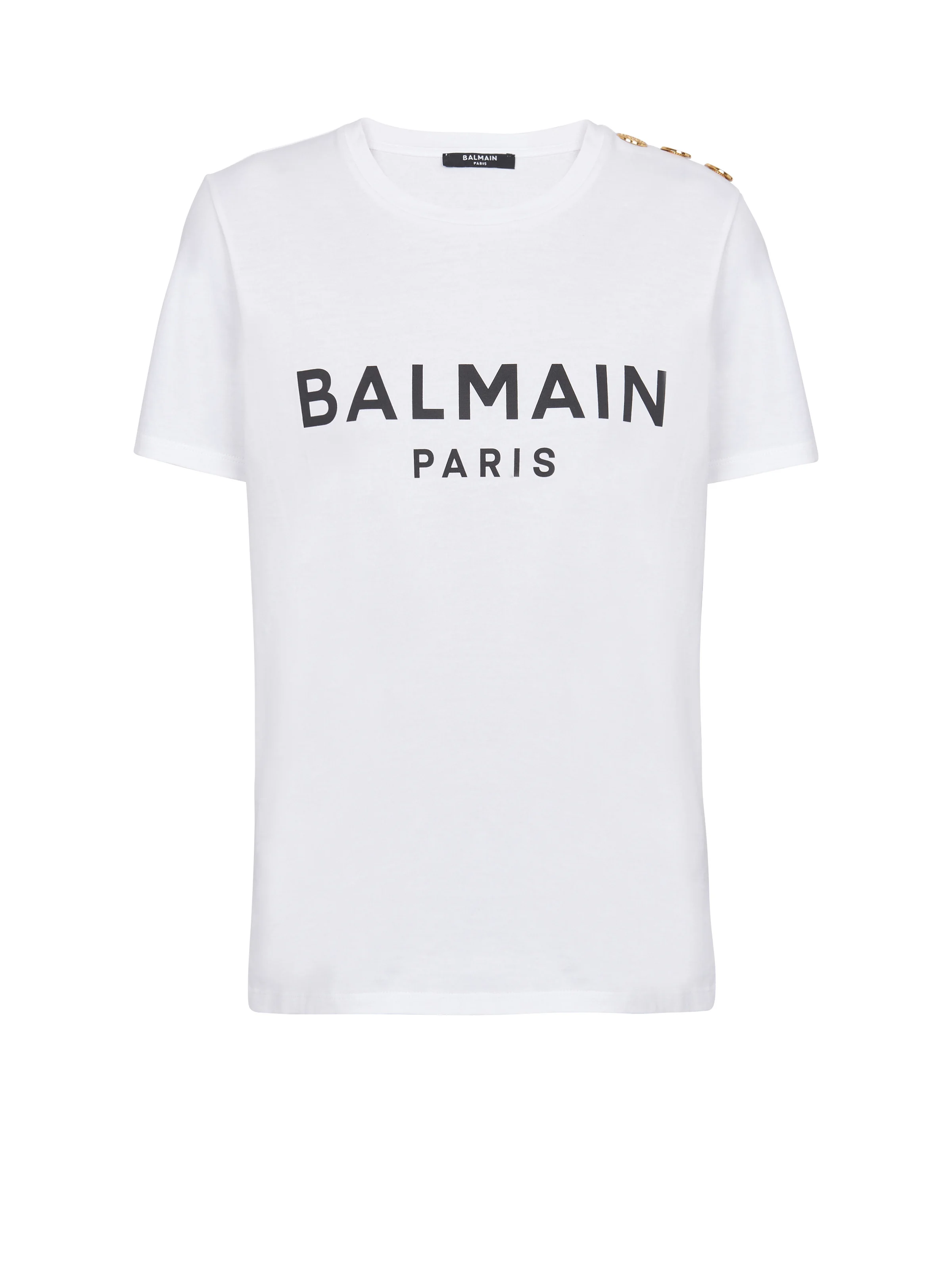 Eco-designed cotton T-shirt with Balmain logo print - 1