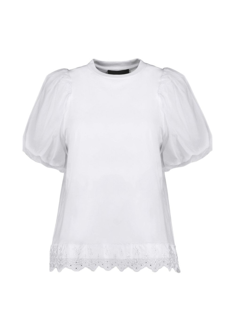 puff-sleeve lace T-shirt 1