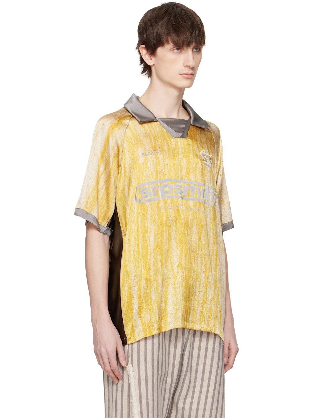 Yellow Drips Silk Football Polo - 2