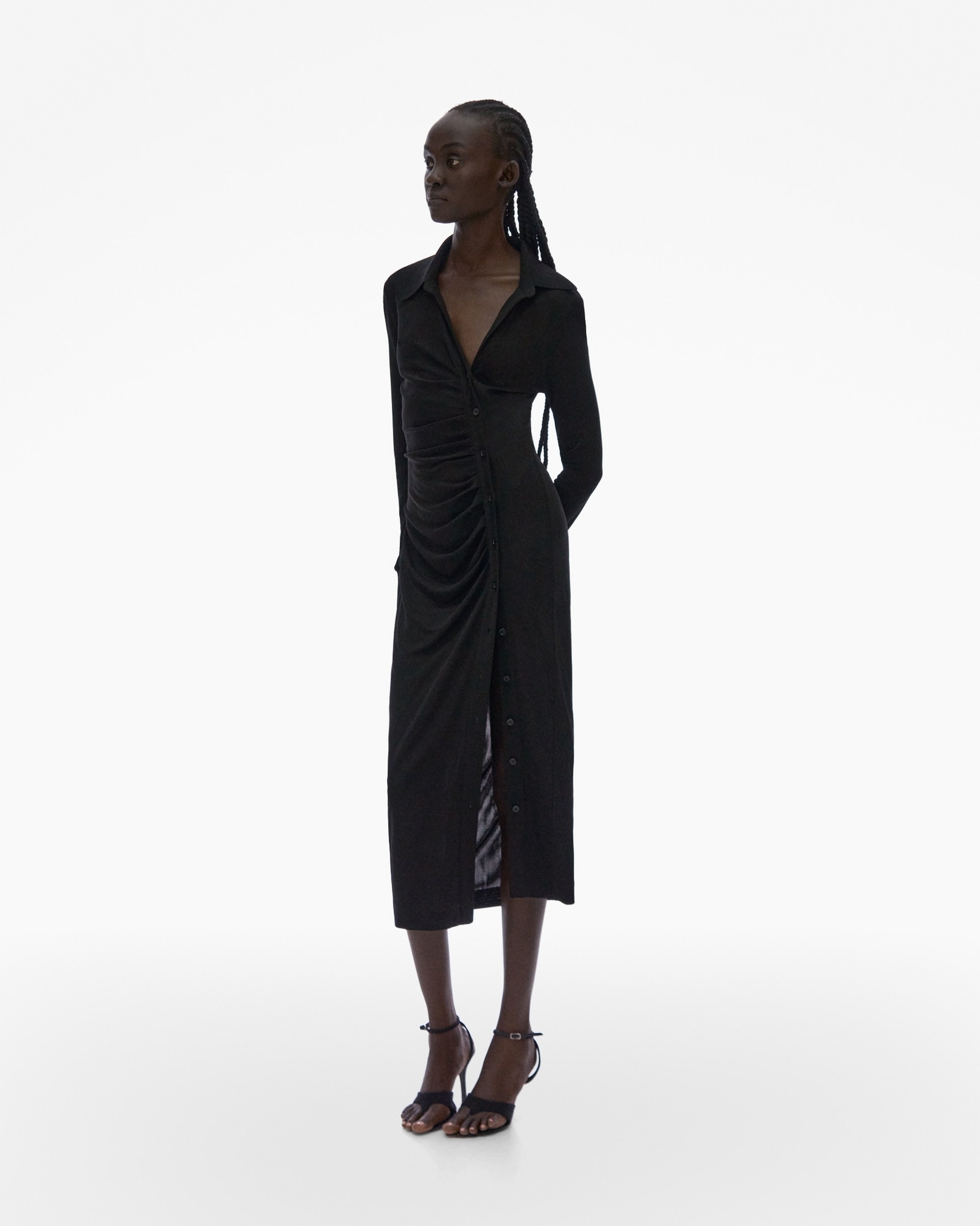 ASYMMETRIC SHIRT DRESS - 5