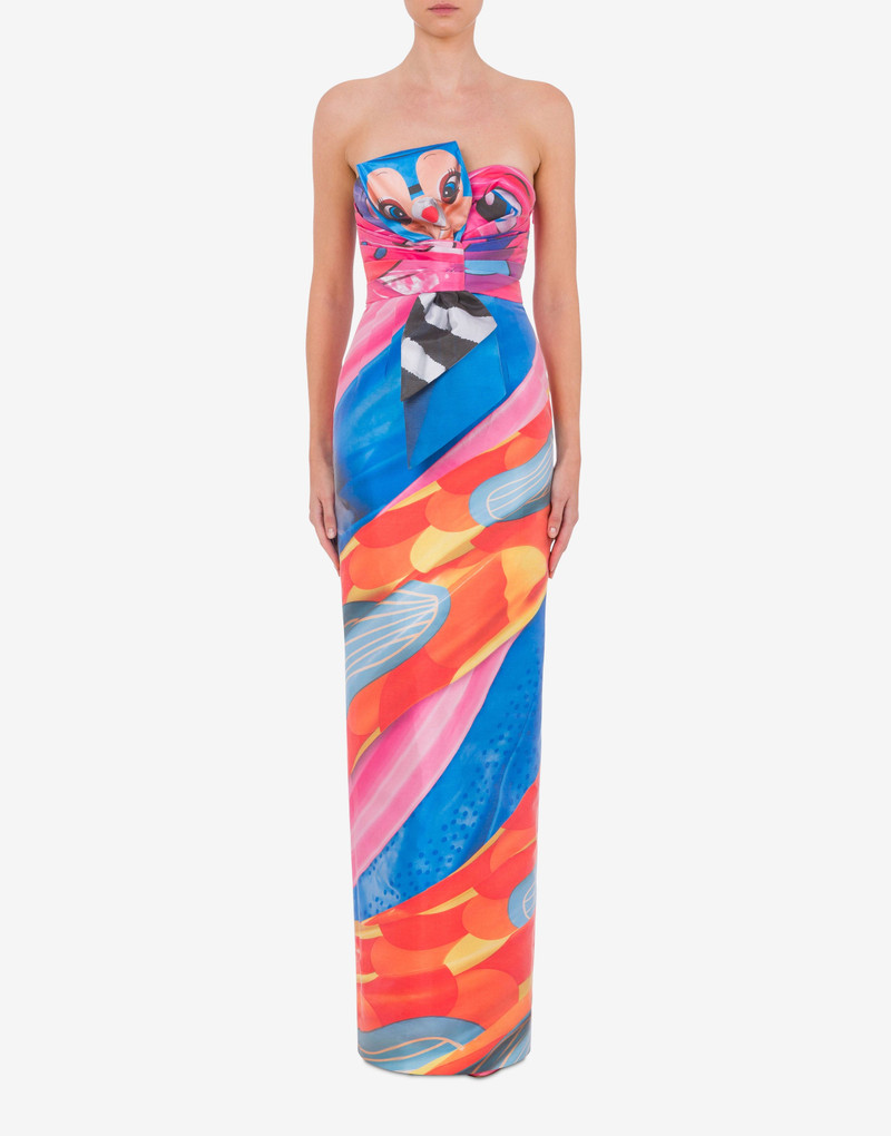 Moschino INFLATABLE ANIMALS SHANTUNG BUSTIER DRESS outlook