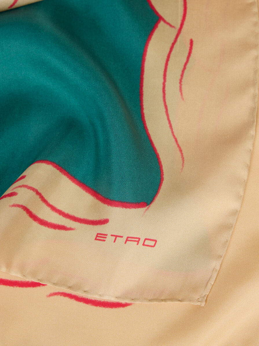 SILK SCARF WITH PLACED MOTIF - 3