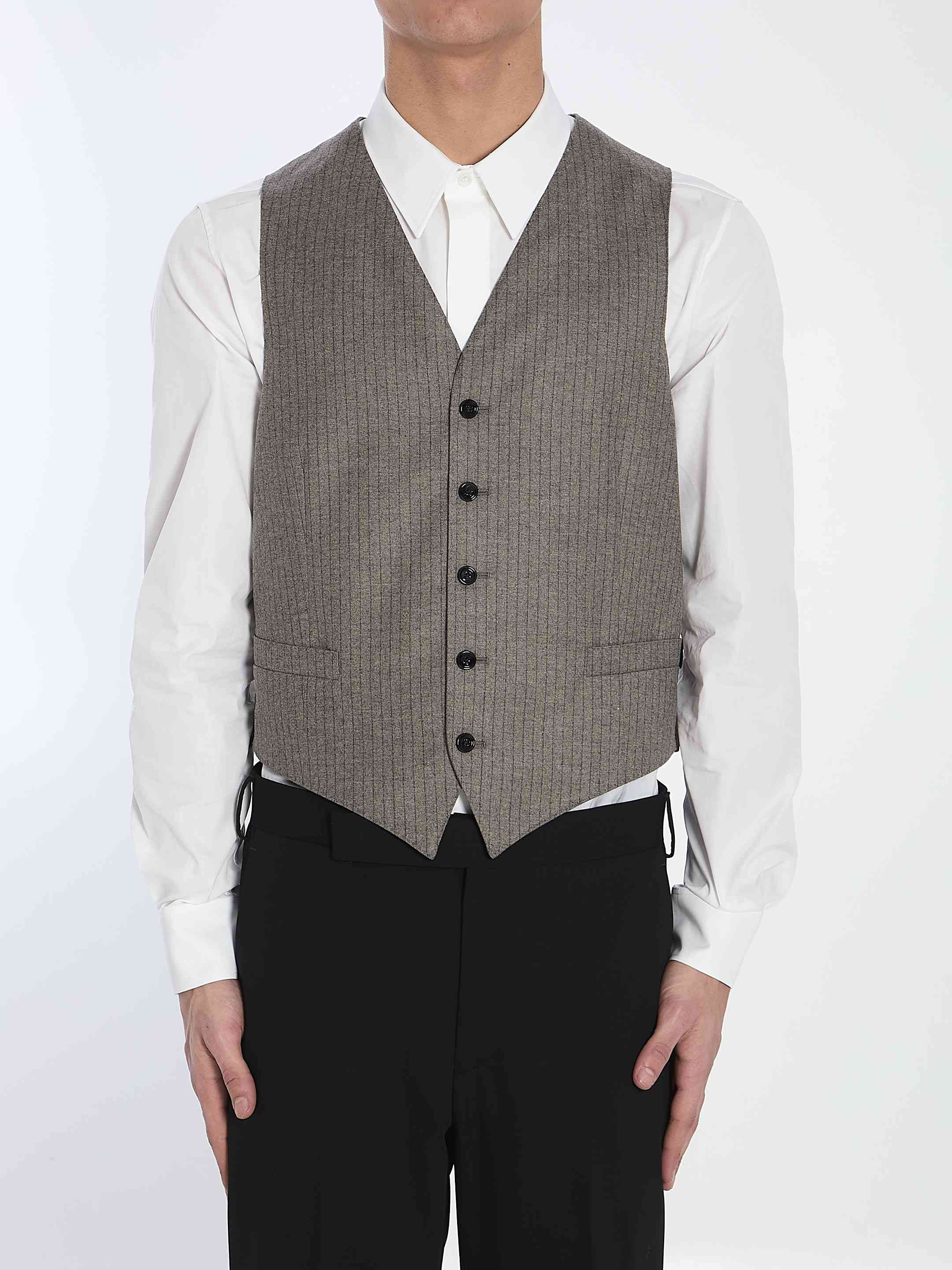 Celine Men Striped Flannel Vest - 1