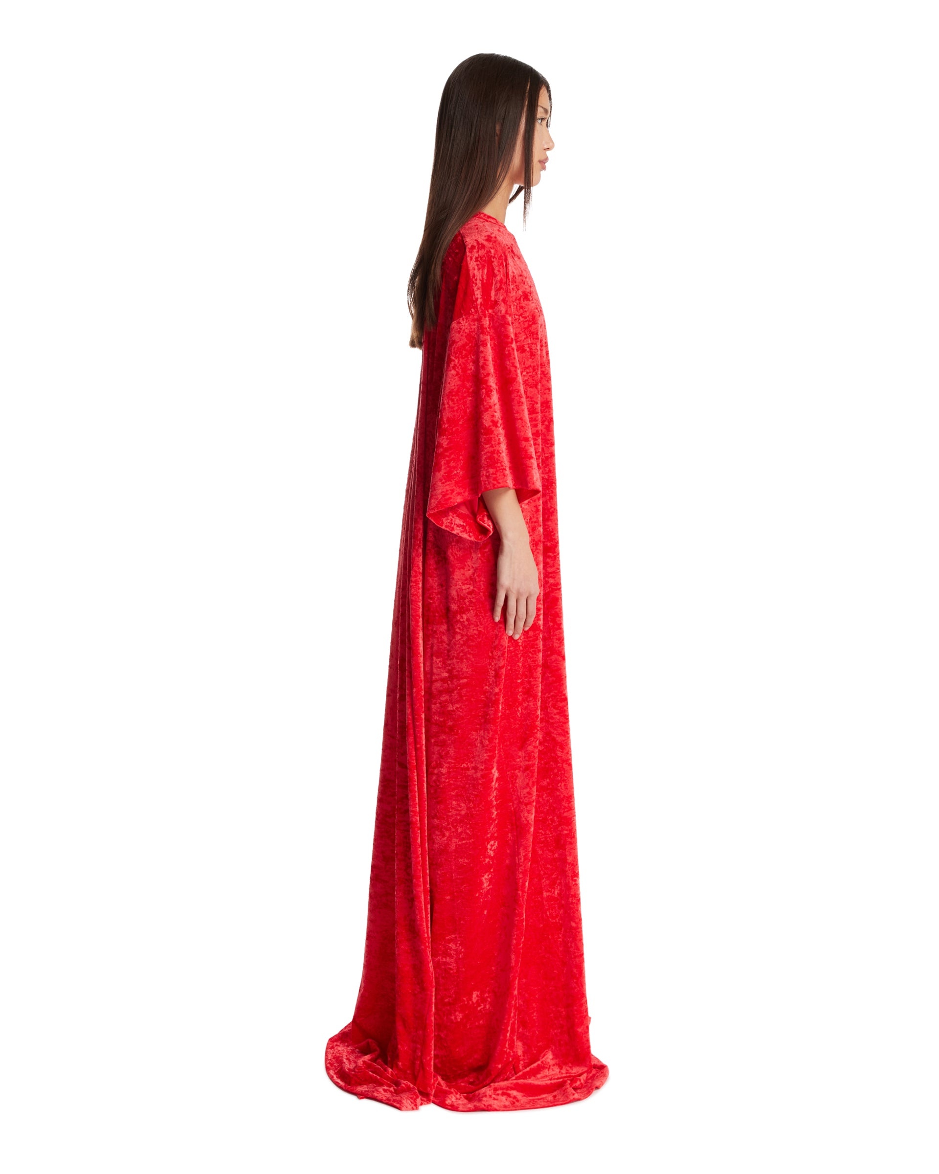 Red Velvet Tunic Dress - 5