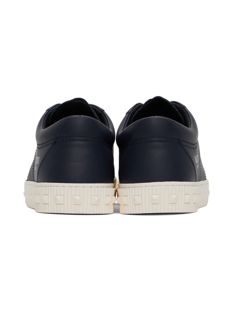 Navy Cityplanet Calfskin Sneakers 2