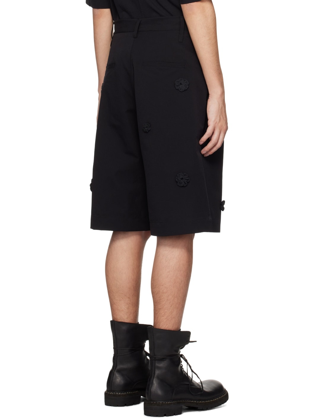 Black Appliqué Shorts - 3