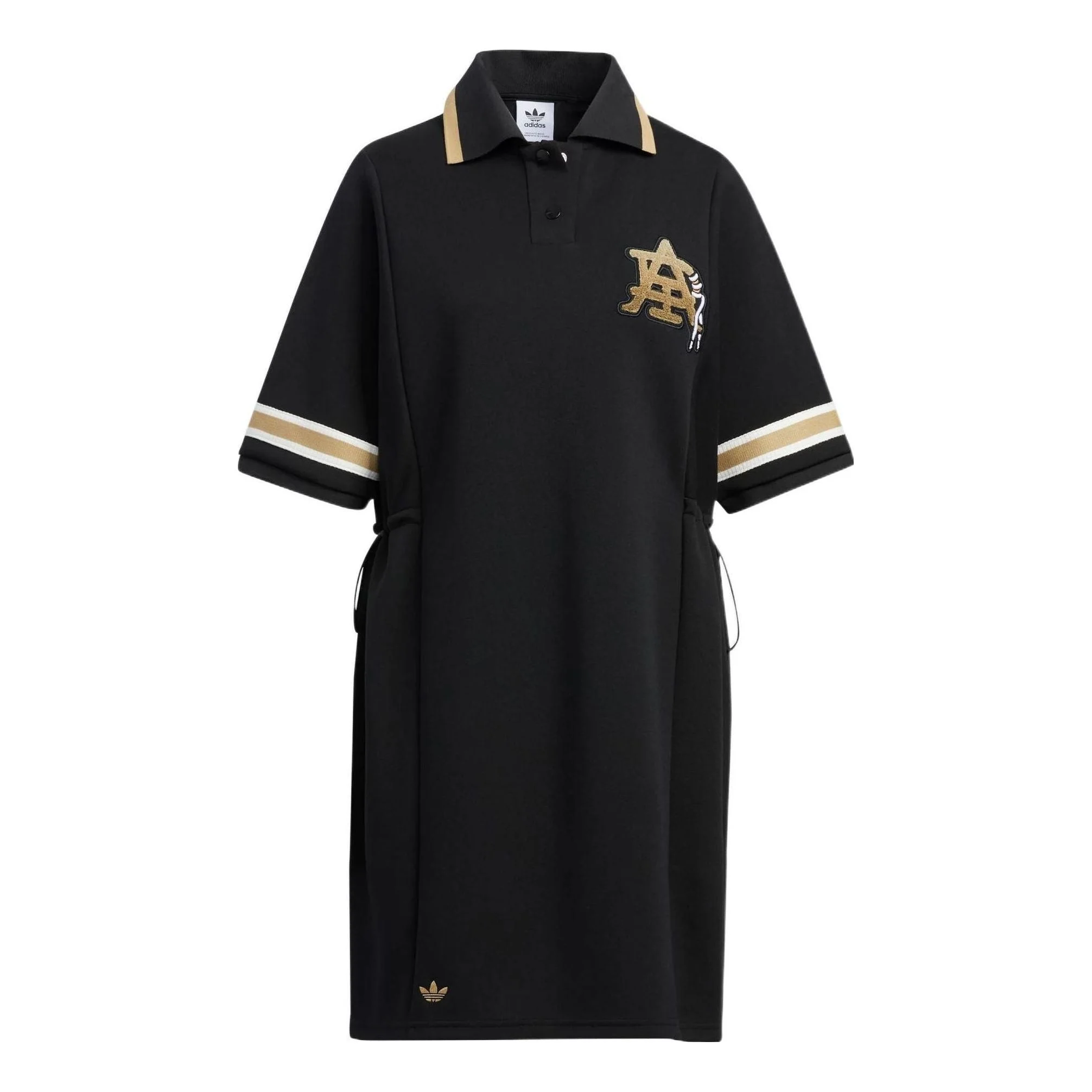 (WMNS) adidas Modern Collegiate Polo Dress 'Black Gold' HS1929 - 1