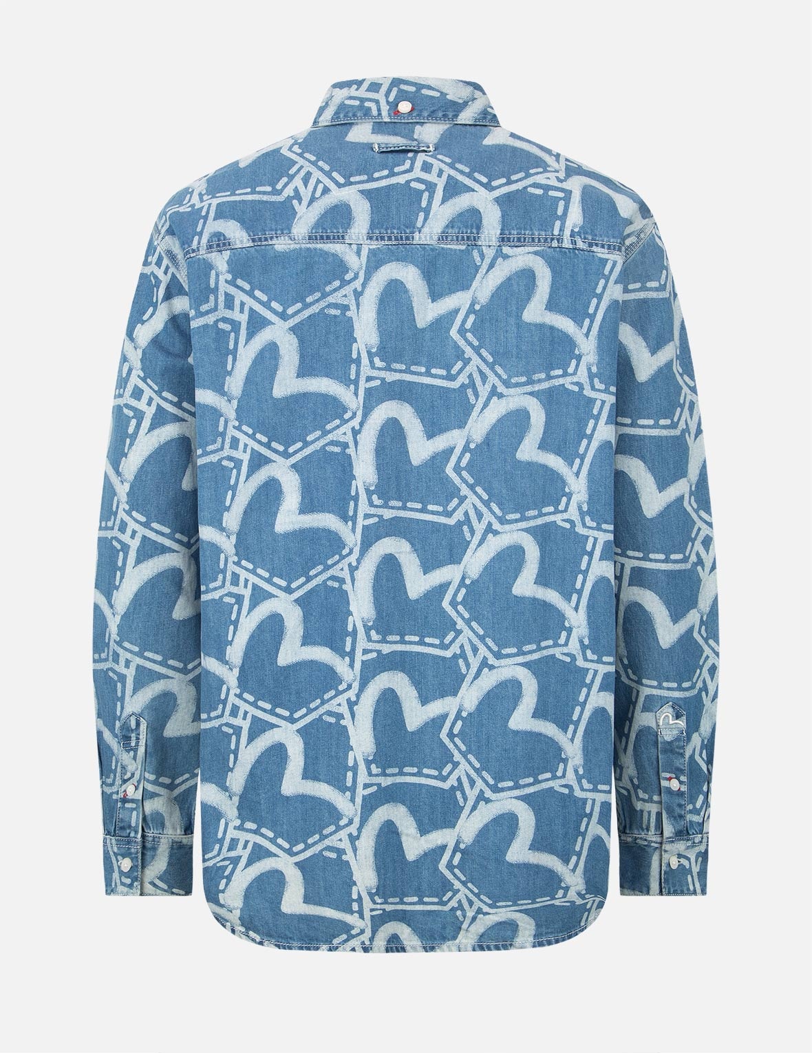 ALLOVER POCKET GRAPHIC PRINT DENIM SHIRT - 2