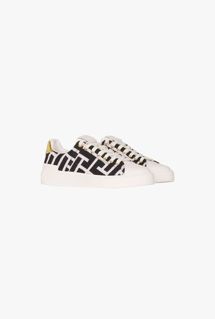 Bicolor white and black jacquard B-Court sneakers - 2