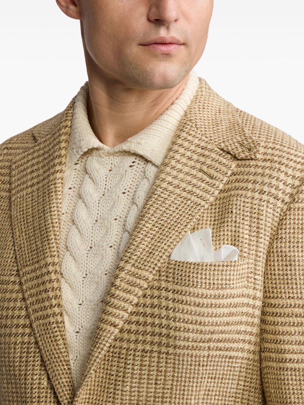 houndstooth-patterned blazer - 6