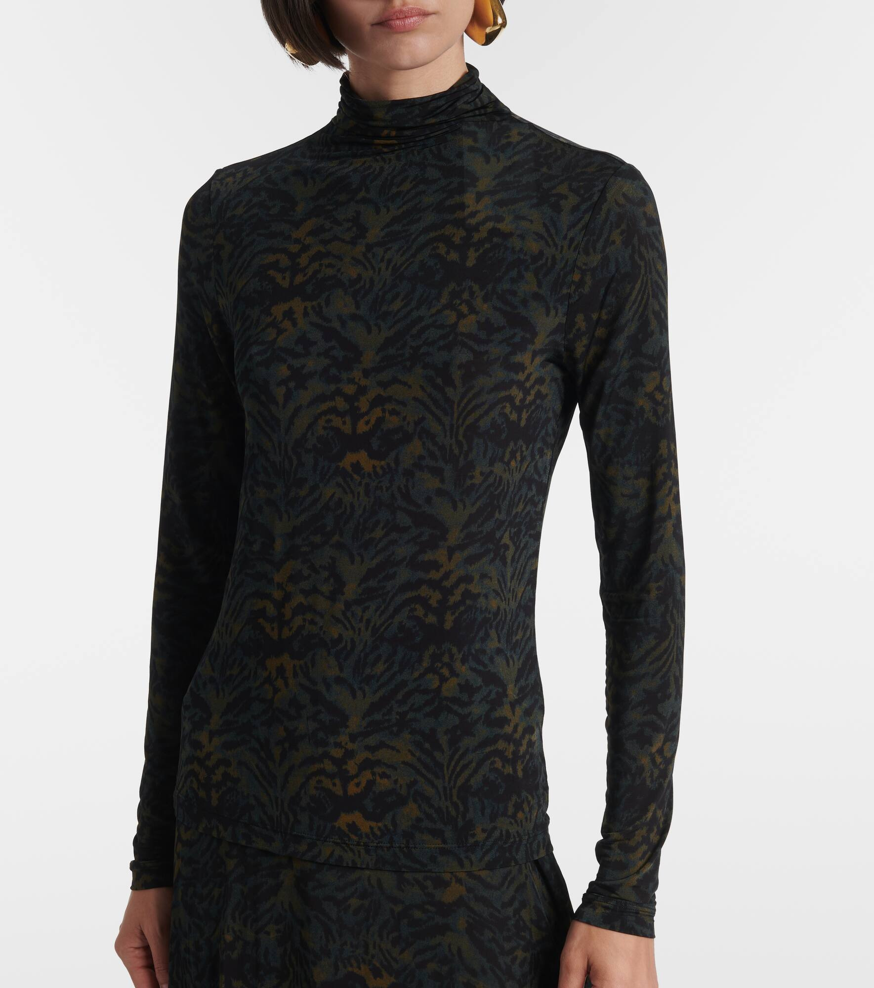 Aurelia printed jersey turtleneck top - 5