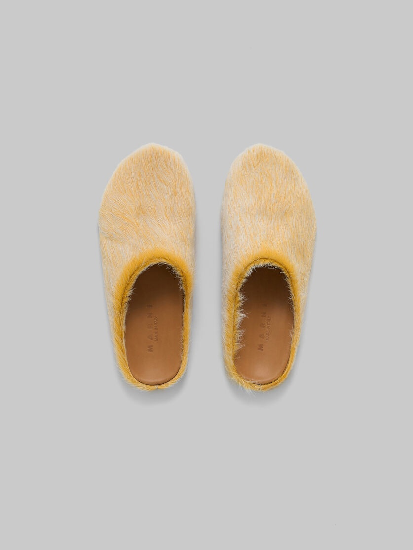 YELLOW LONG HAIR CALFSKIN FUSSBETT SABOT - 4