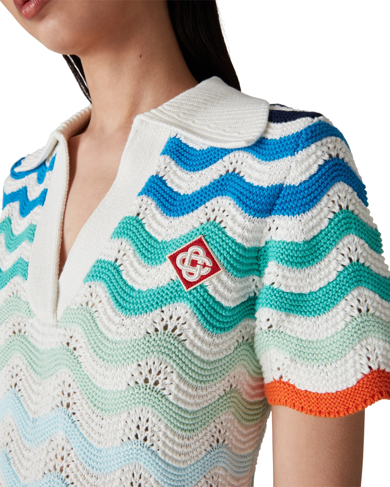 Gradient Wave Crochet Dress | Casablanca Paris - 5