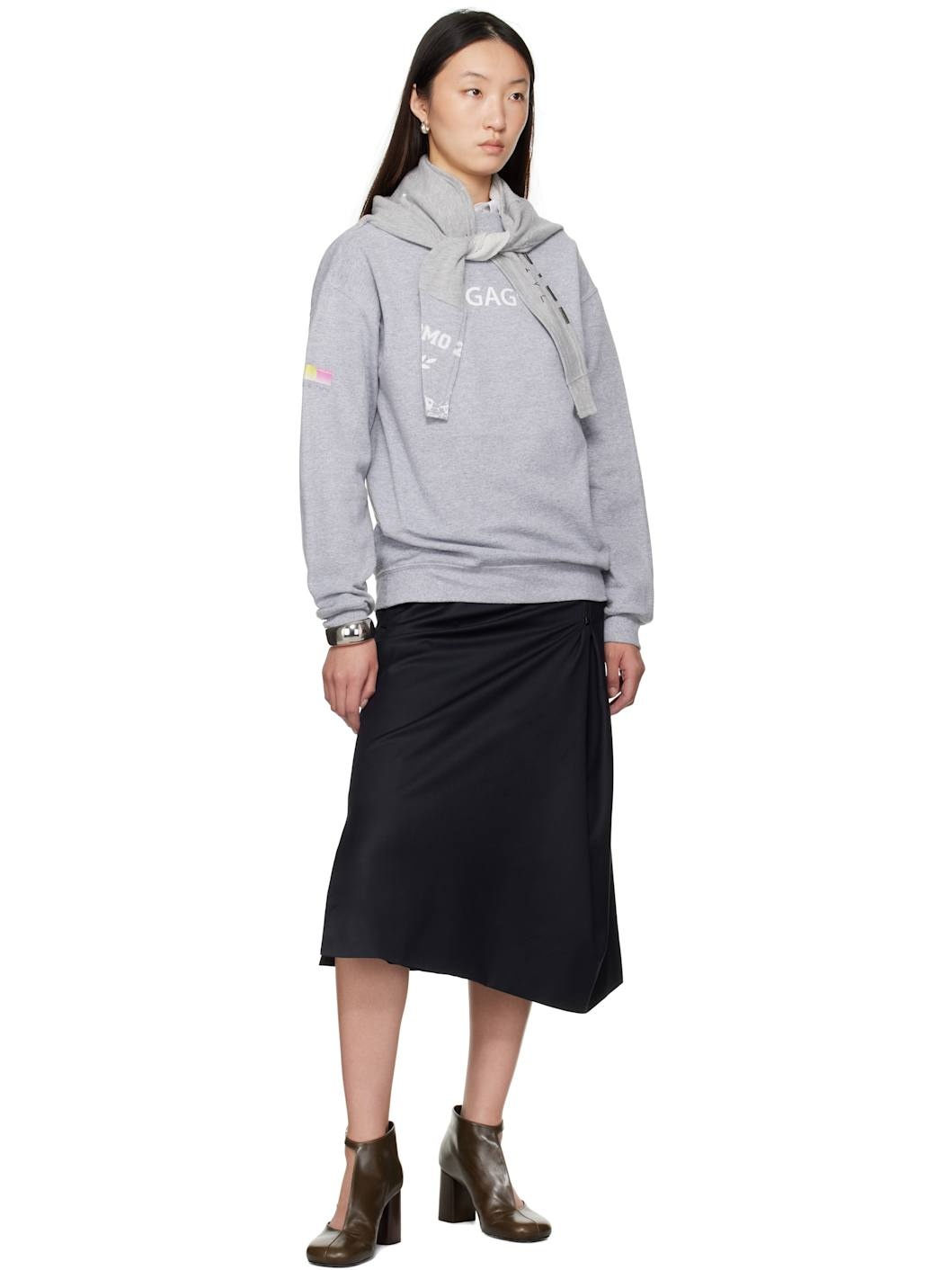Gray Scarfersweater Sweatshirt - 4