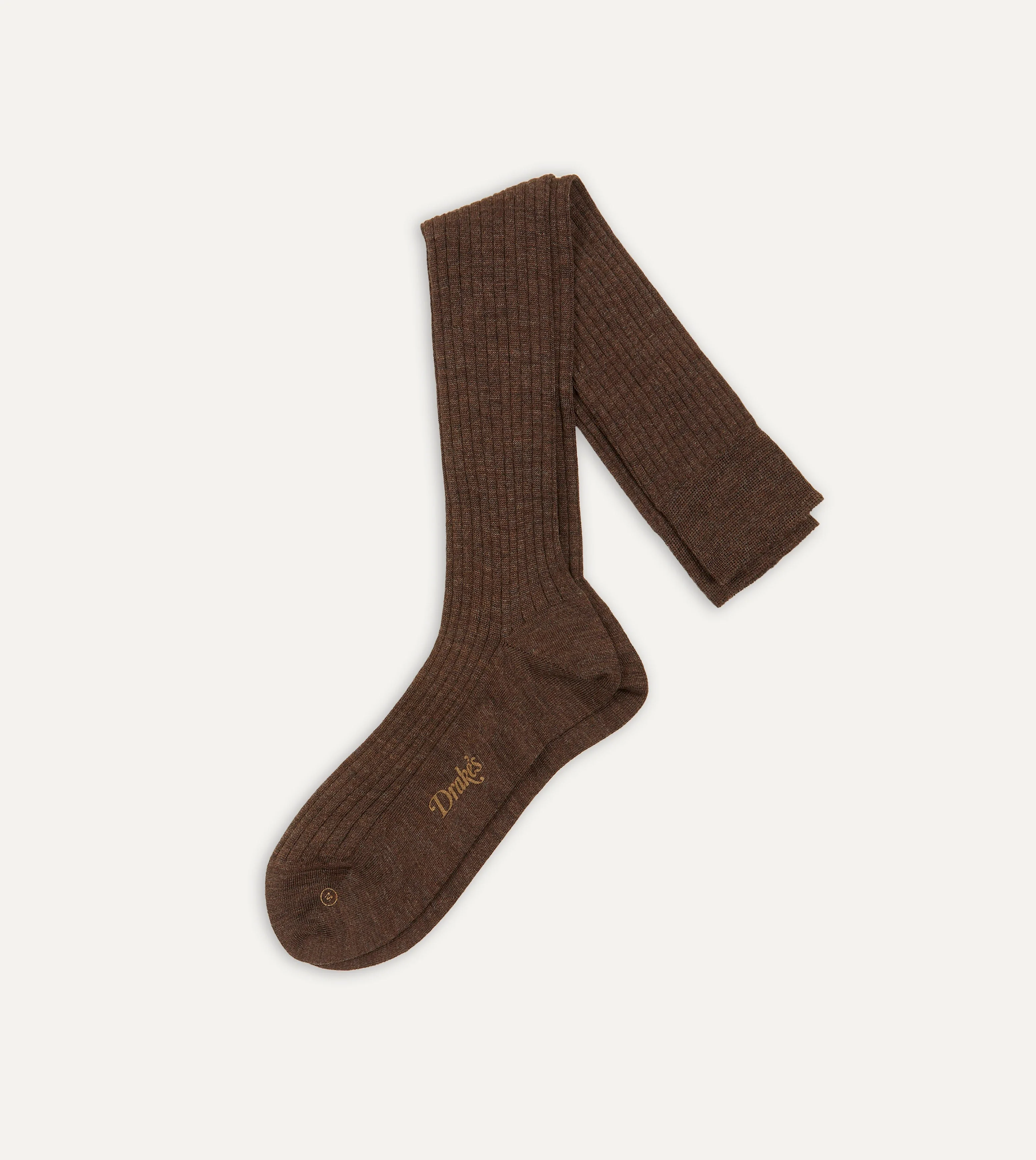 Brown Wool Over-the-Calf Socks - 1