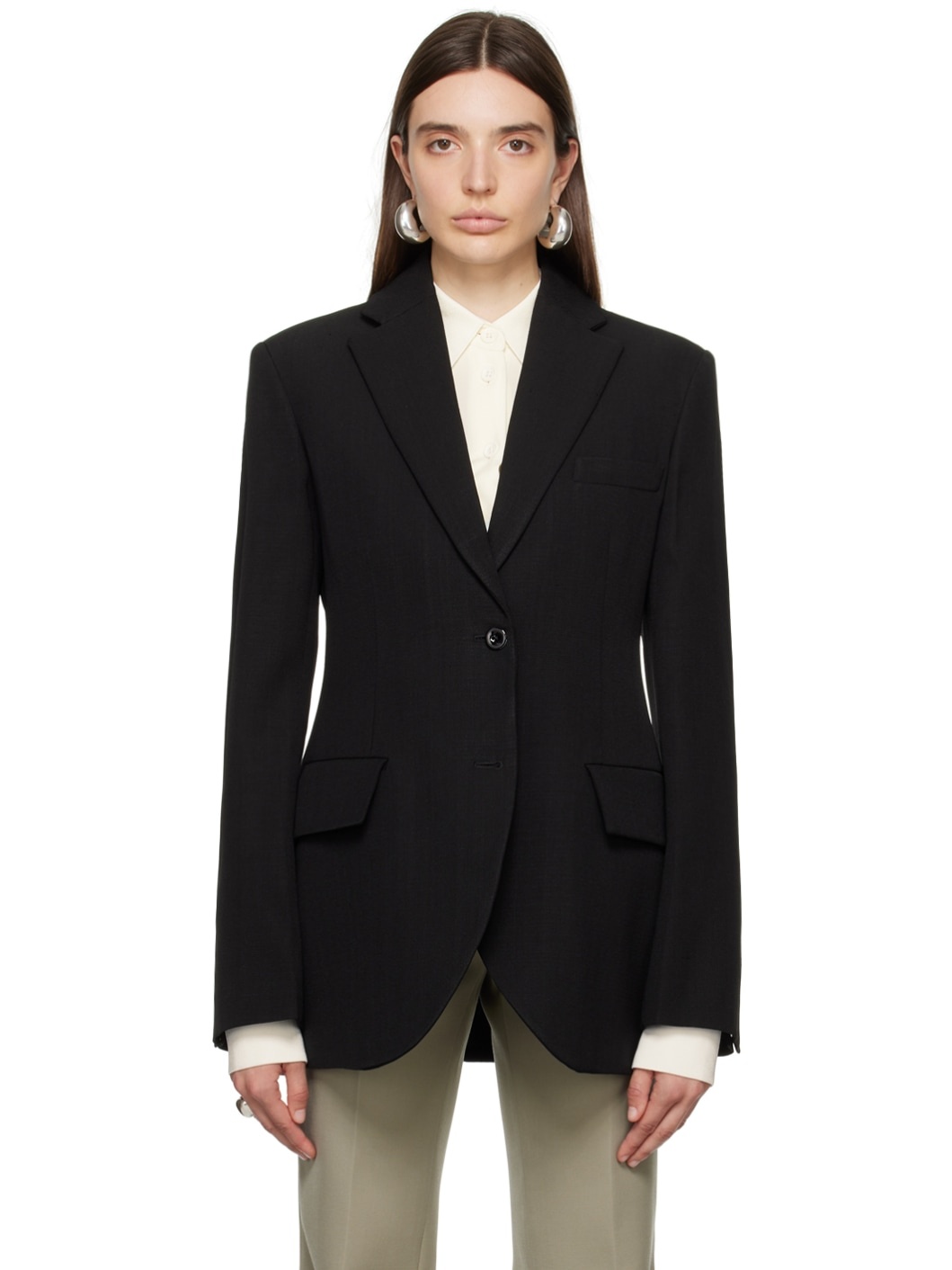 Black Tailored Blazer - 1