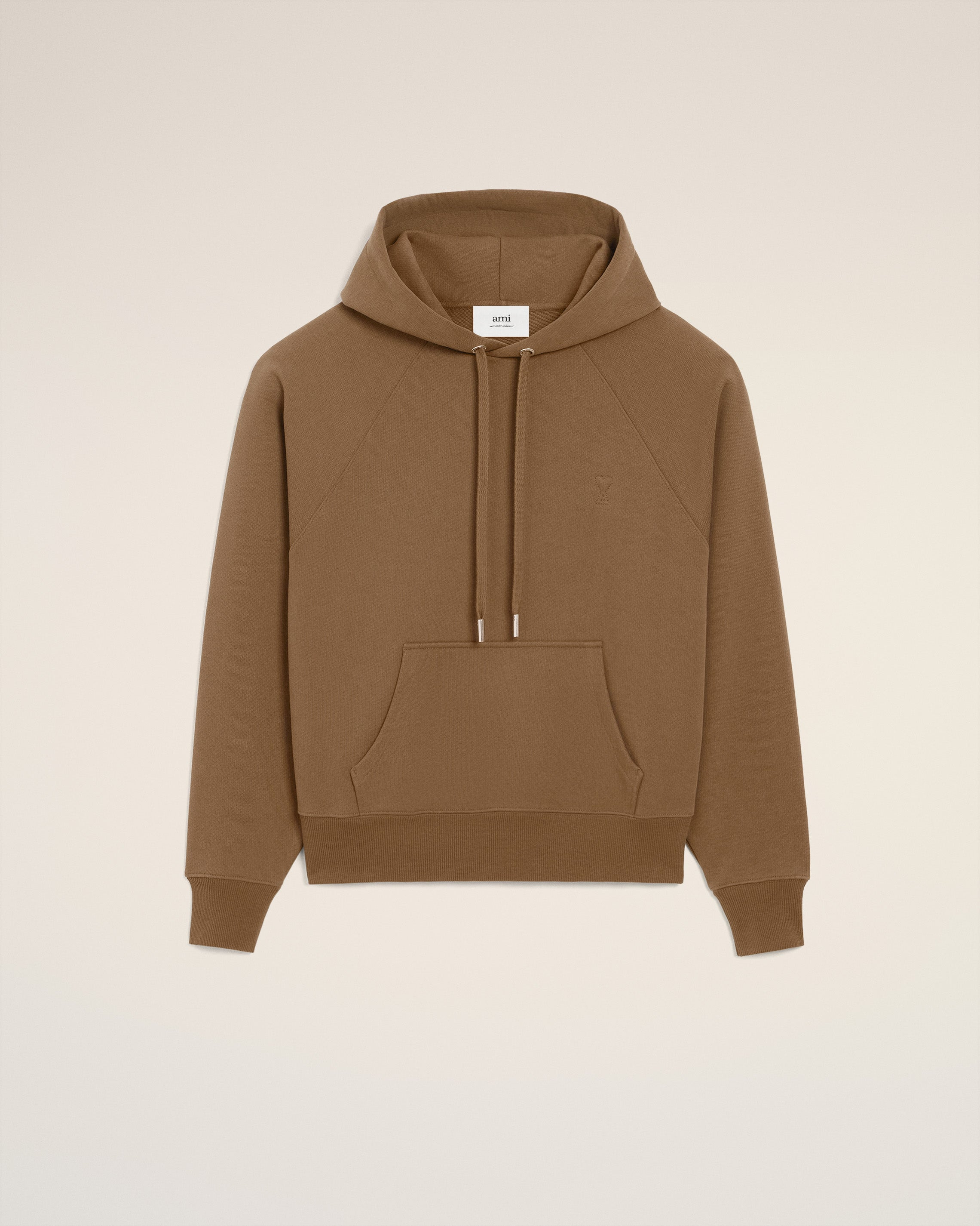 BROWN COTTON AMI DE COEUR HOODIE - 8