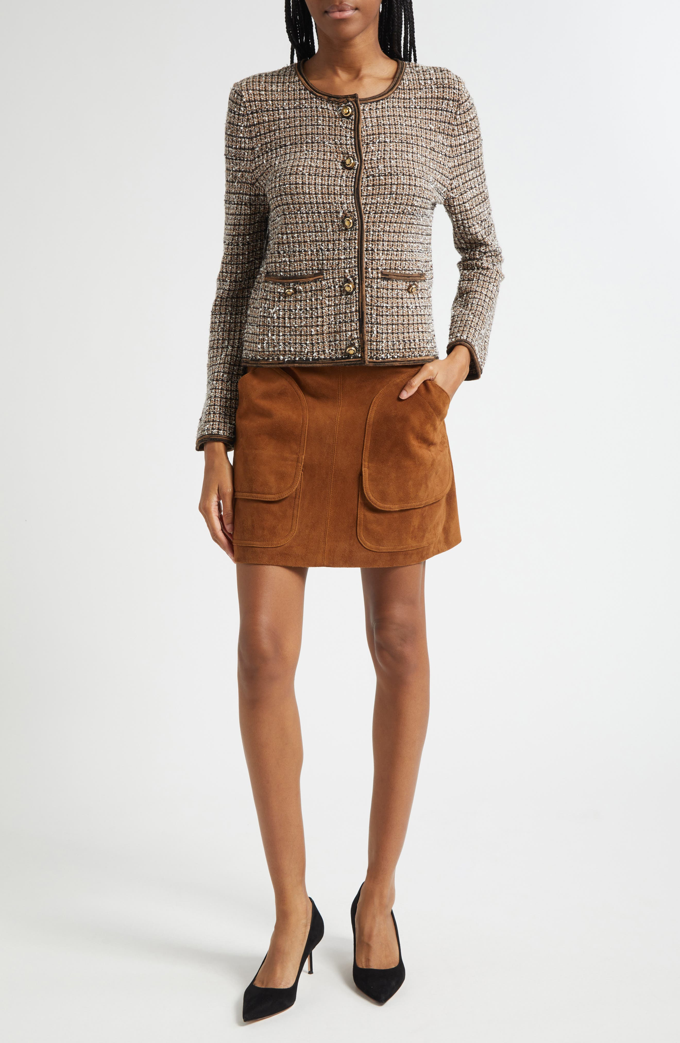 Veronica Beard Brisa Tweed Knit Jacket in Acorn Multi at Nordstrom - 2