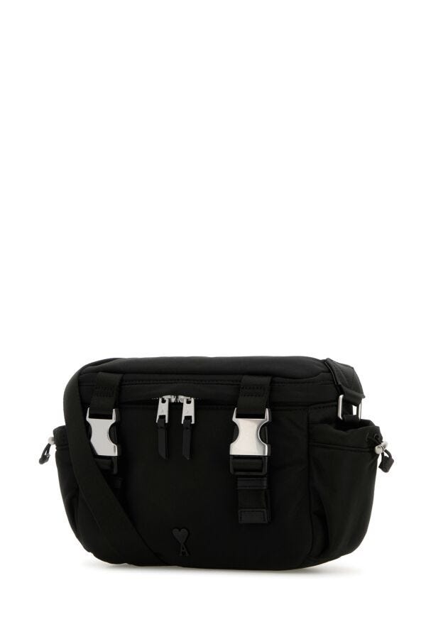 AMI Paris Black fabric Ami de Coeur crossbody bag