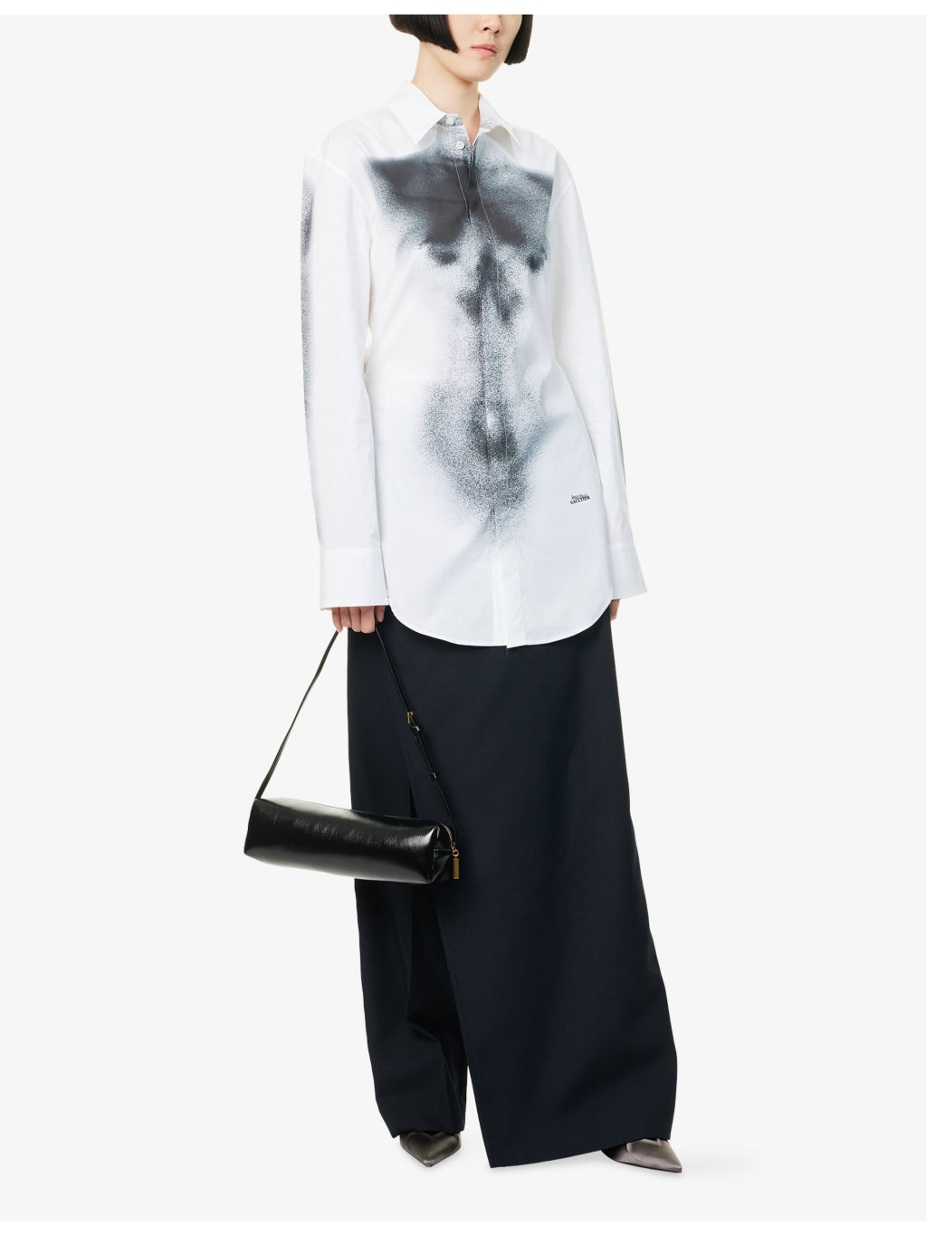Printed Curved-Hem Stretch-Cotton Shirt - 2