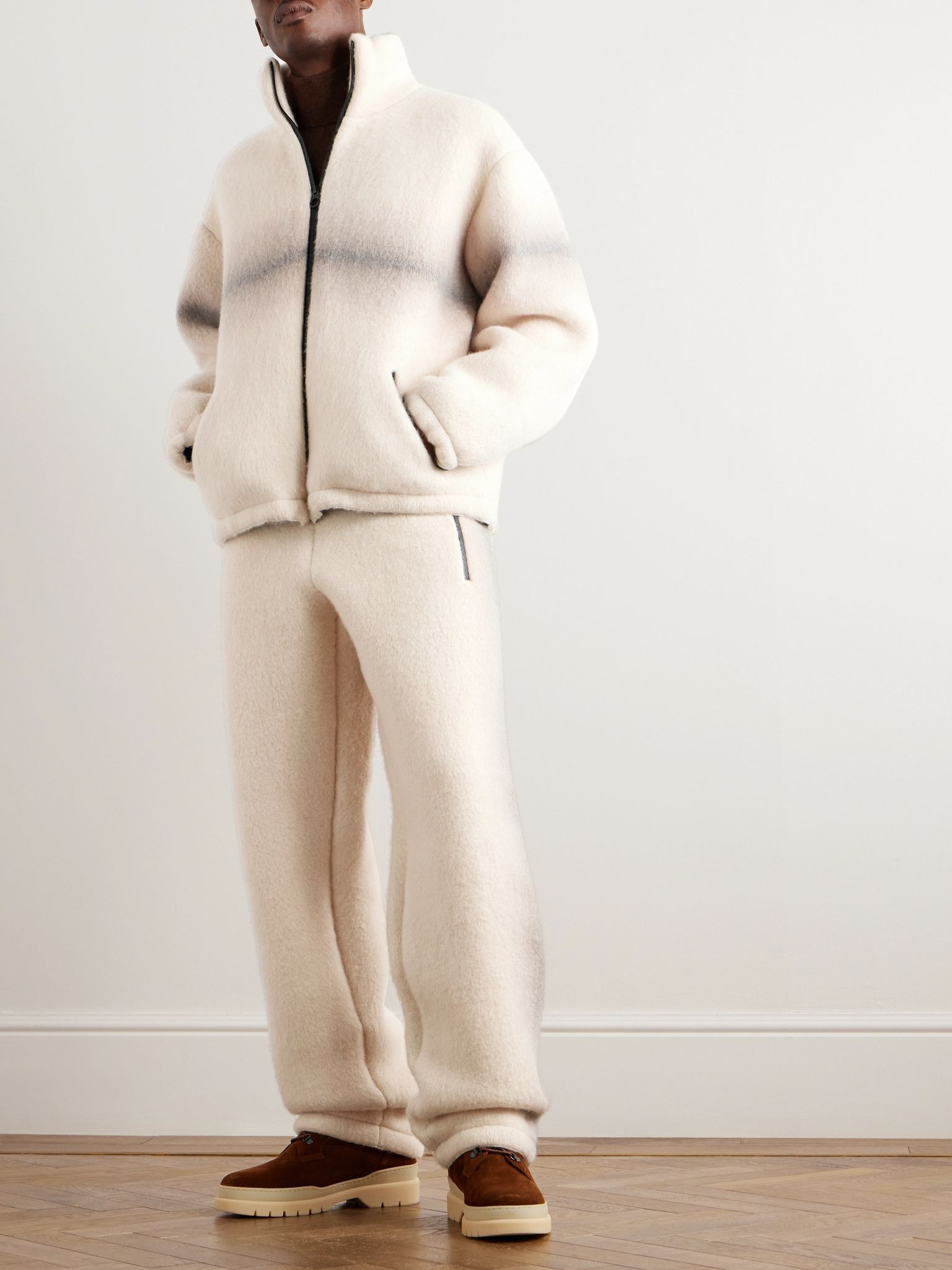 Dégradé Cashmere Bomber Jacket Beige - 2