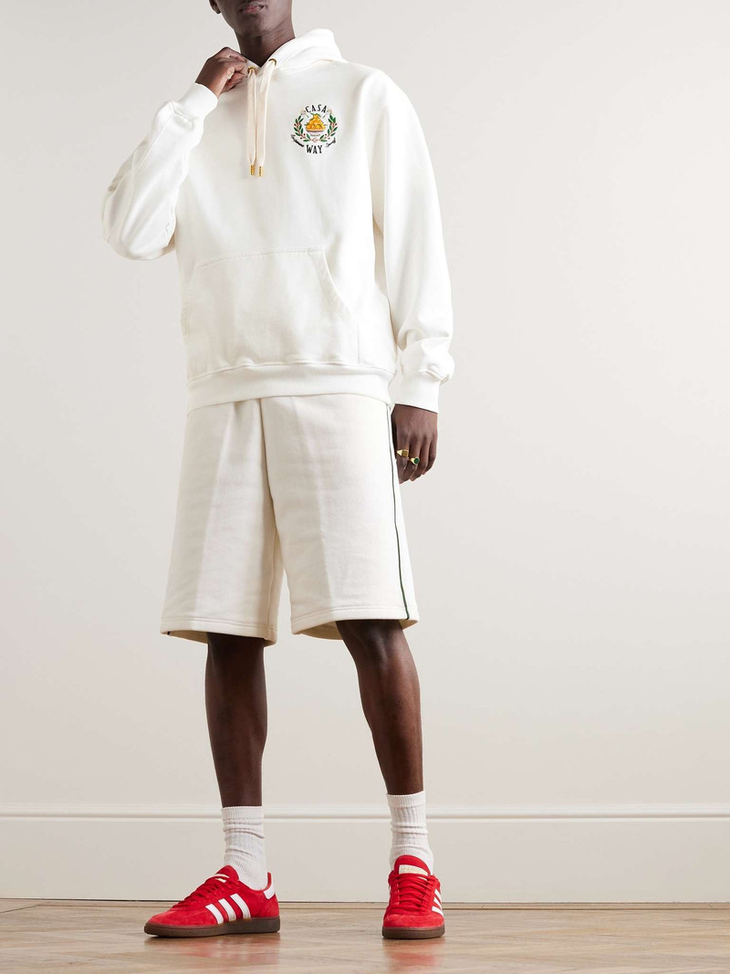 CASABLANCA Casa Way Logo-Embroidered Organic Cotton-Jersey Hoodie outlook