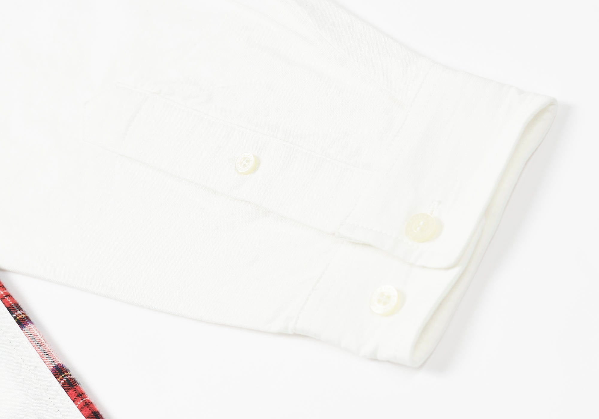 CHECK PANEL CHAMBRAY SHIRT WHITE - 6