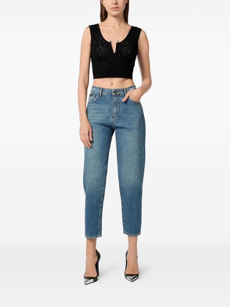 PHILIPP PLEIN jewel-detail monogram tank top outlook