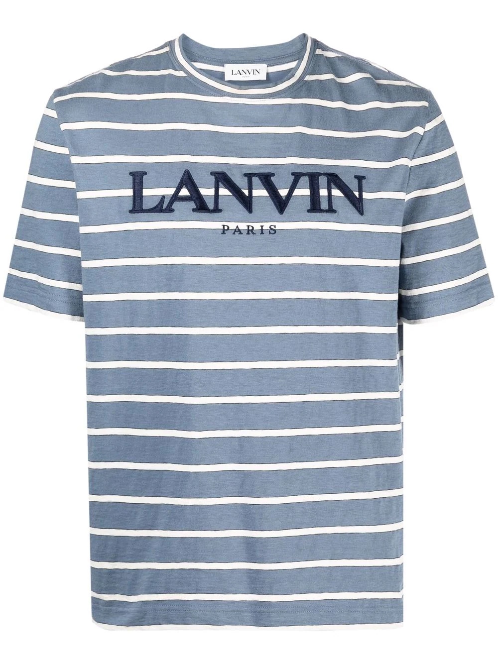 logo-embroidered striped T-shirt - 1