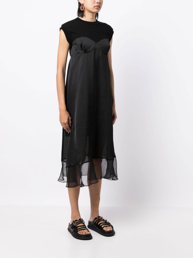satin overlay midi dress - 5