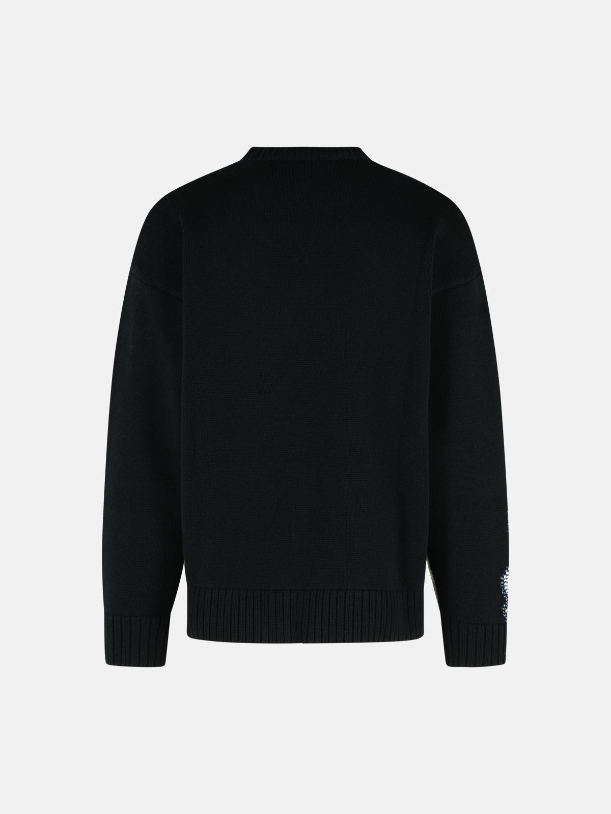 'D2' SWEATER FAKE BLACK WOOL STITCHING - 3