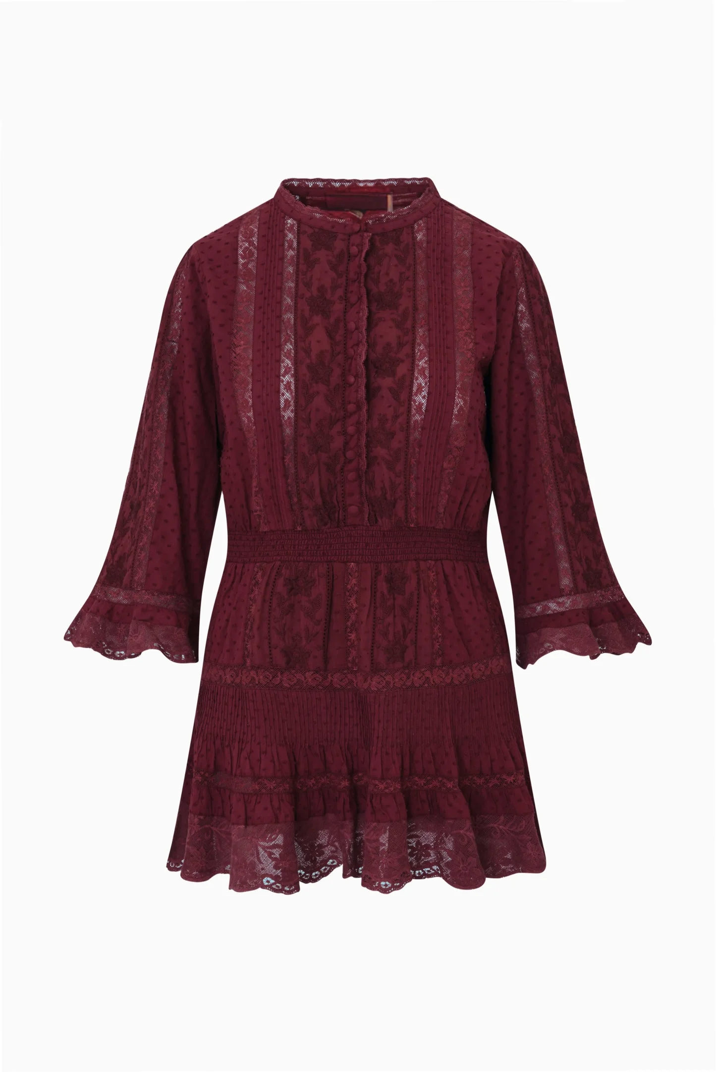 Vesna Cotton Swiss Dot Mini Dress - 1