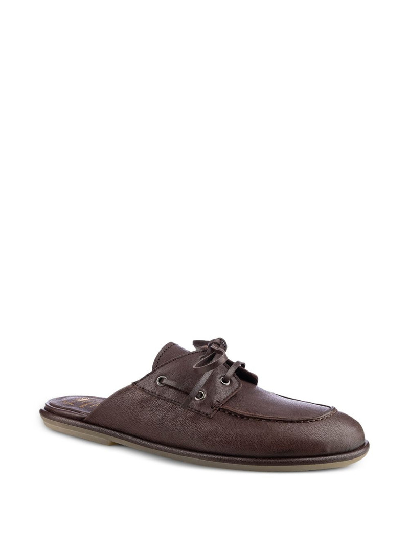 OFFICINE CREATIVE Love 106 lace-detail flat leather mules outlook
