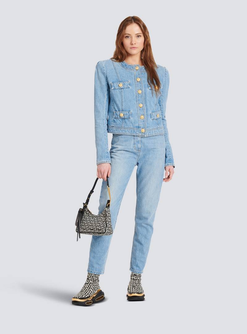 Balmain Cropped denim jacket outlook
