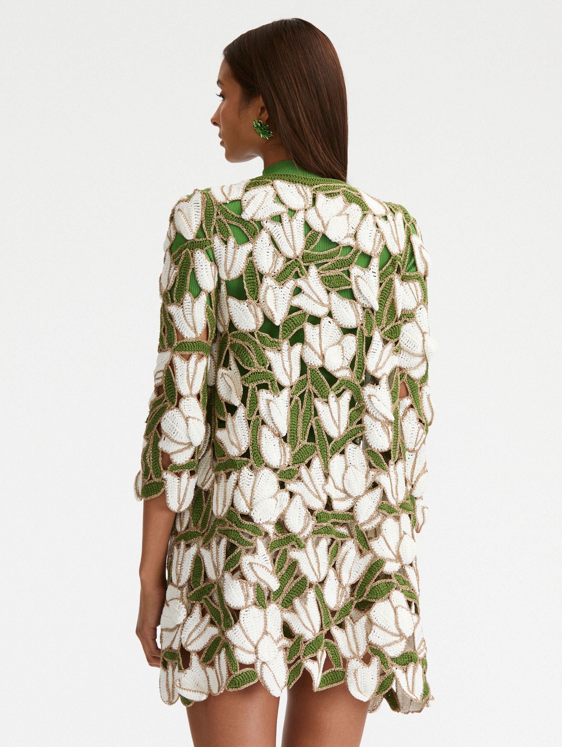 TULIP & LEAVES CROCHET COAT - 4