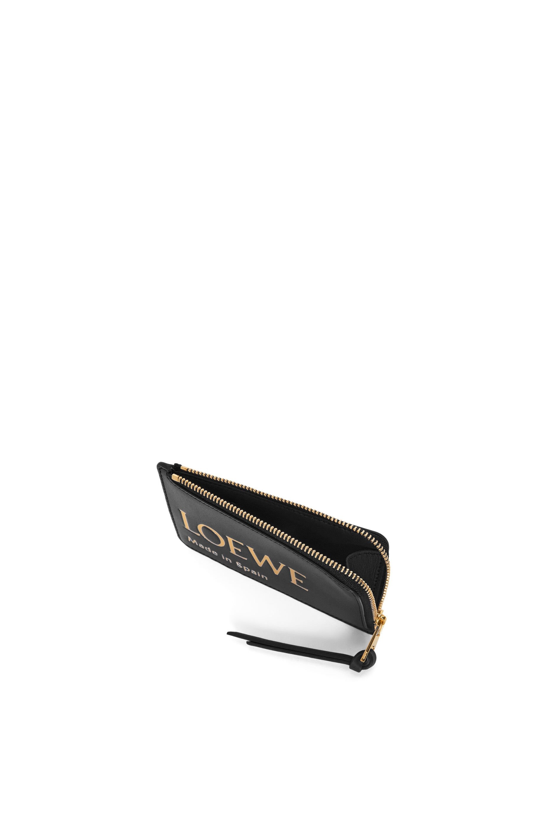 Embossed LOEWE coin cardholder in shiny nappa calfskin - 3