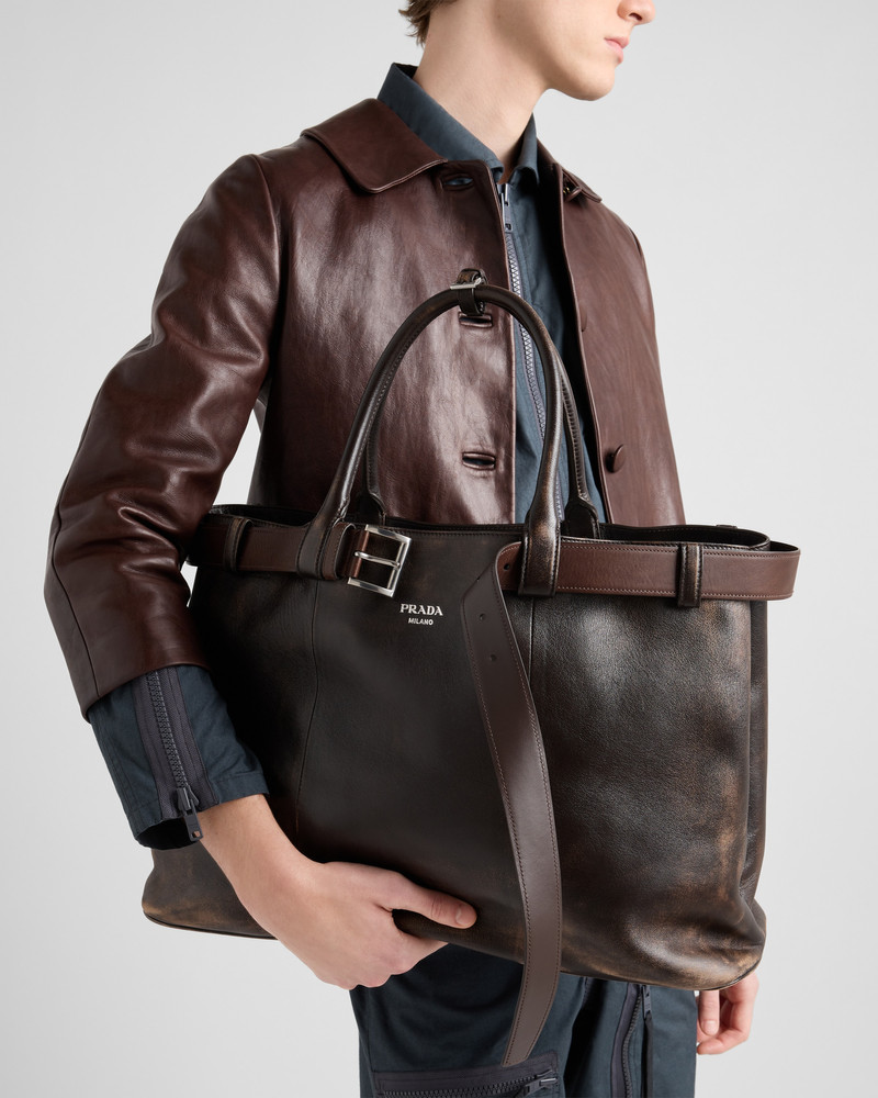 Prada Buckle nappa leather bag with belt 8