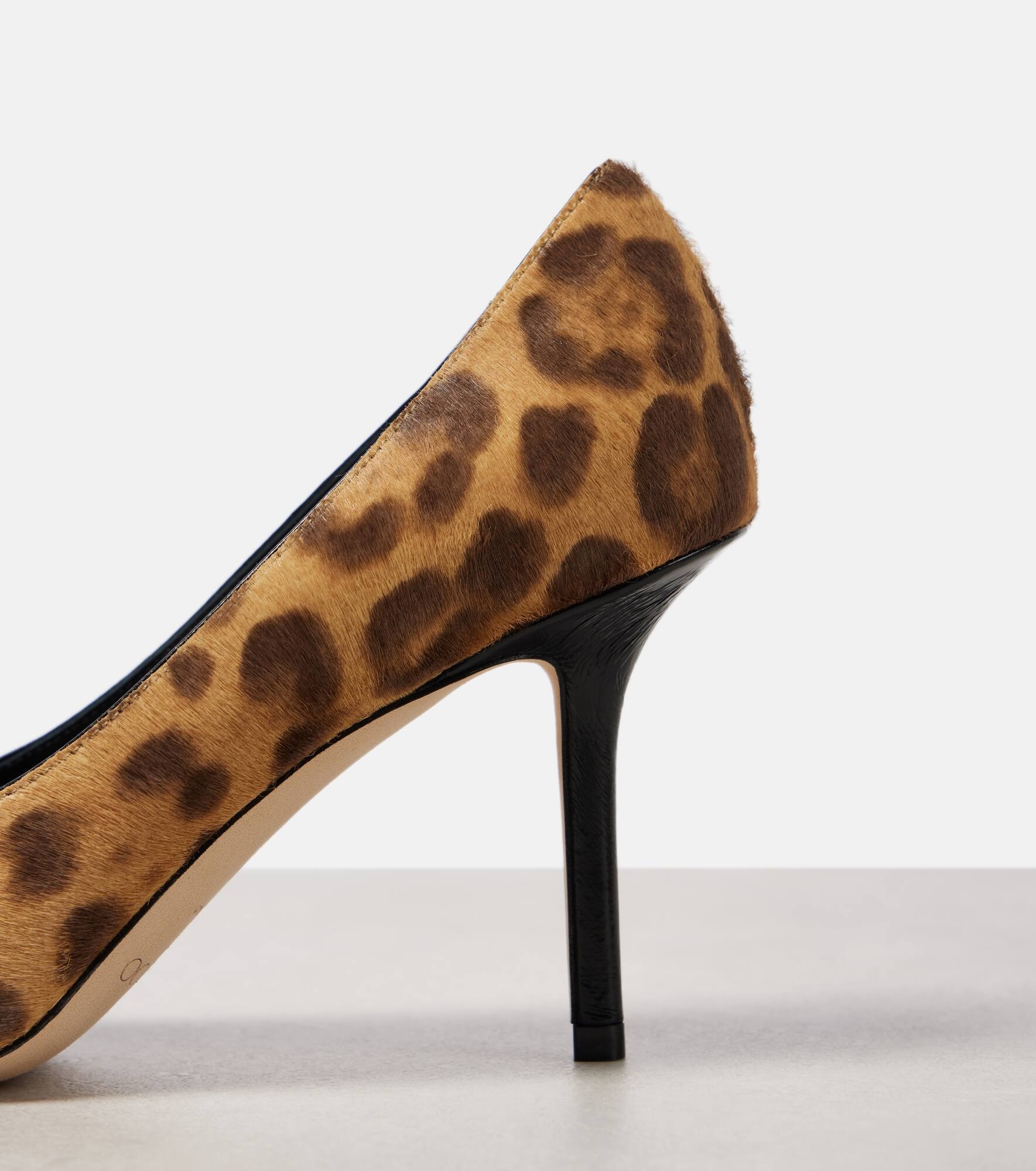 Leo 85 leopard-print calf hair pumps - 5