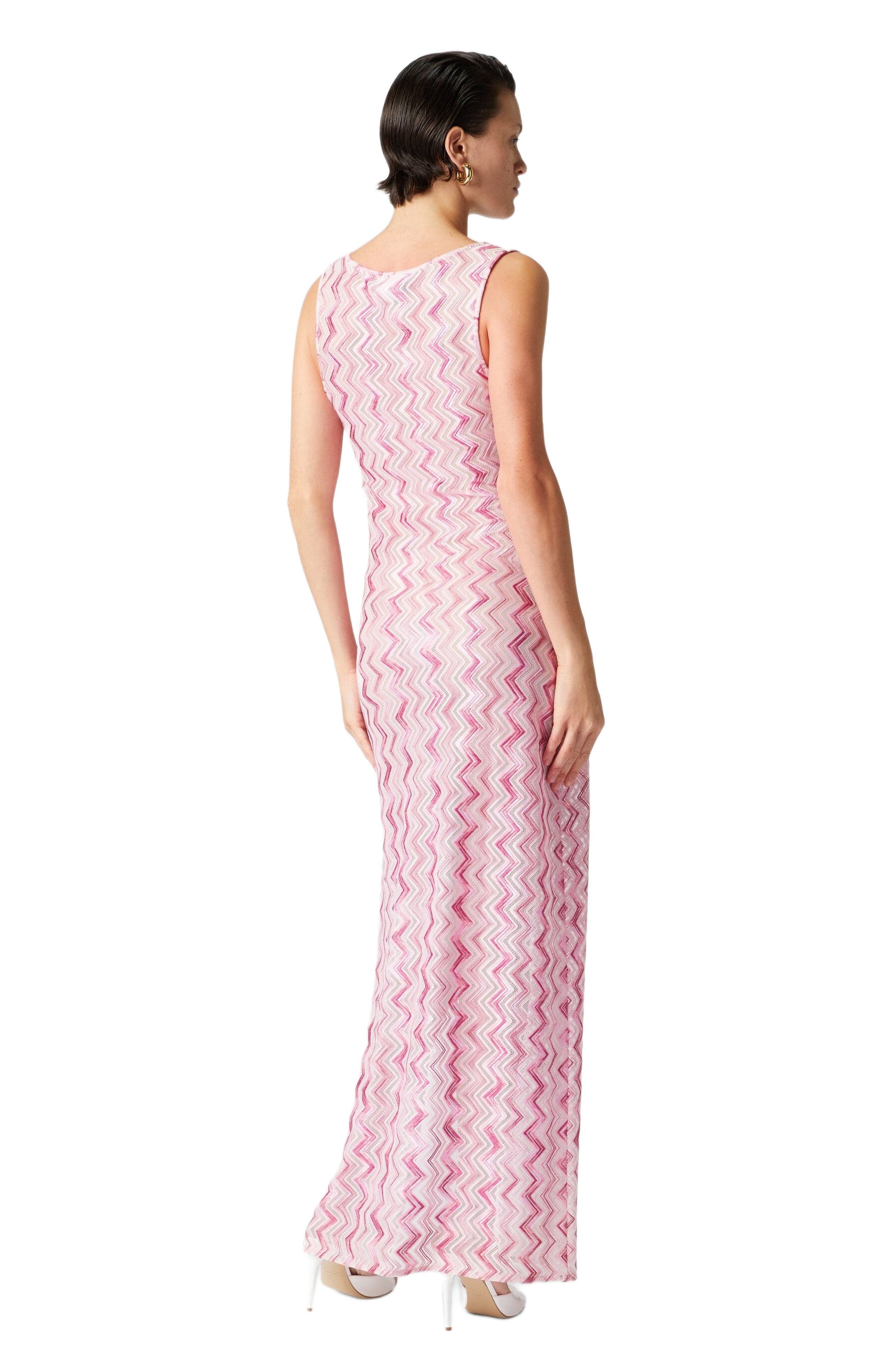 Missoni Long Cover-up Dress In Slub Zigzag Viscose Blend in White &  Pink at Nordstrom - 3