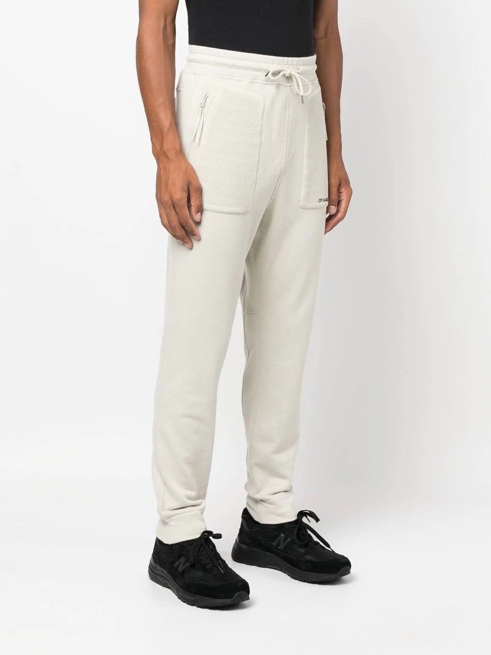 perforated-detail cotton track pants - 3