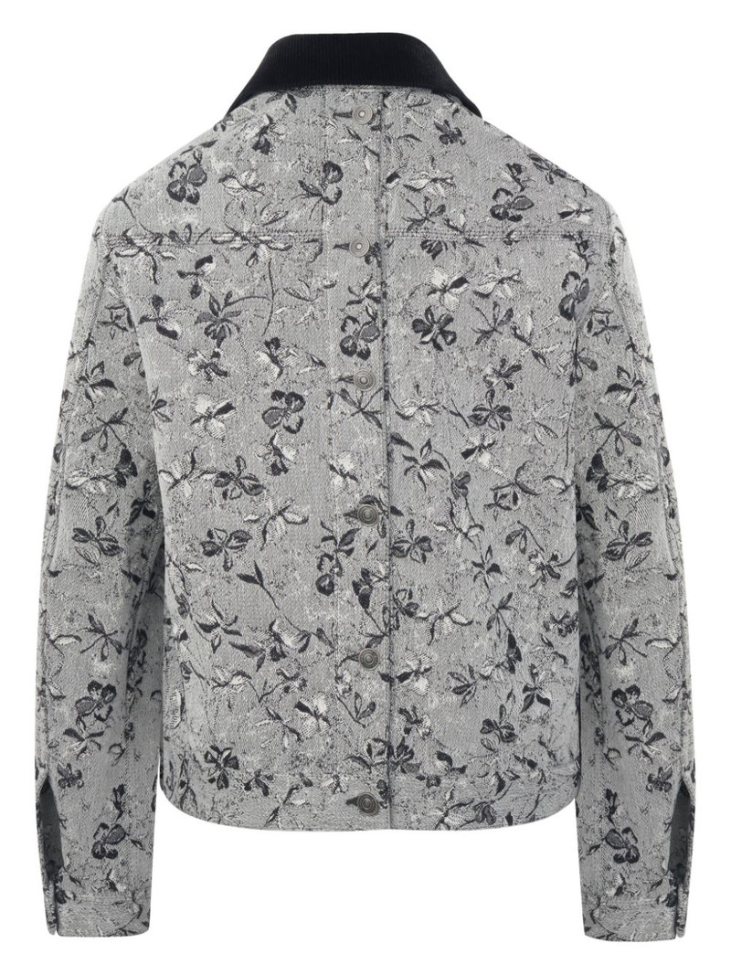 Ports 1961 floral-print denim jacquard jacket outlook