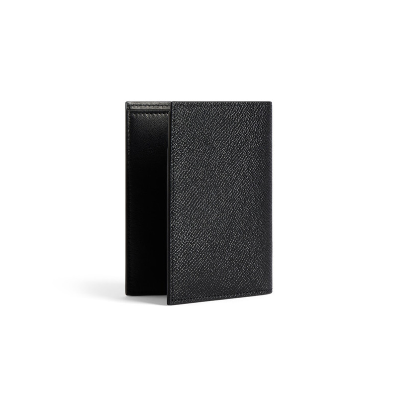 Men's Passport Vertical Bifold Wallet in Black 2