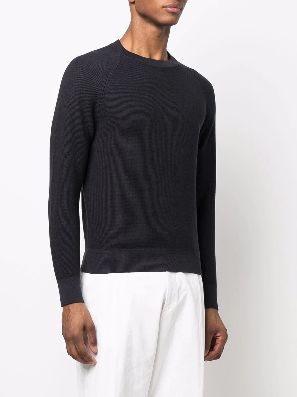 crew-neck cotton-silk jumper - 3