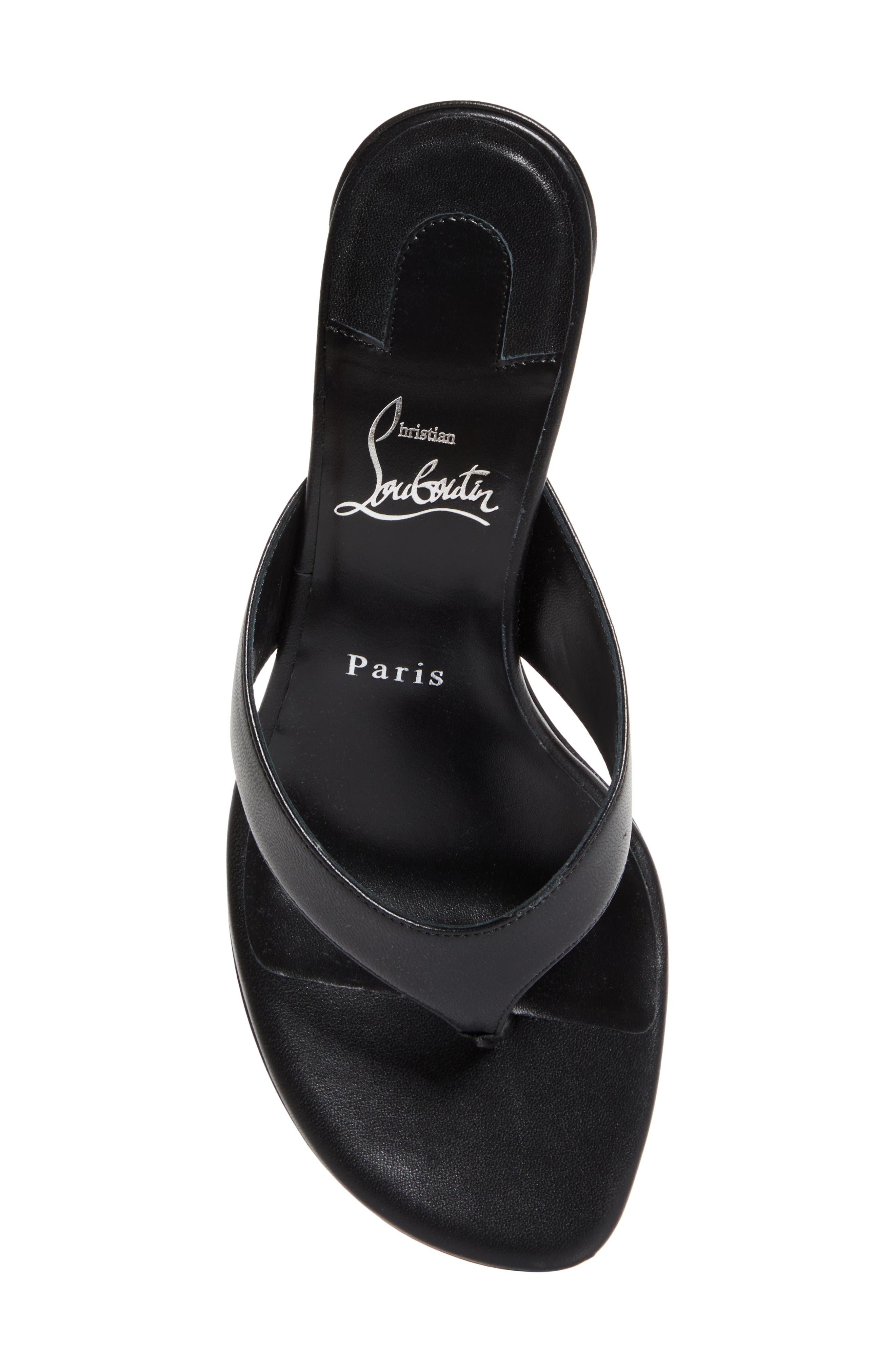 Christian Louboutin Janetonga Thong Sandal in Black/Lin Black at Nordstrom - 5