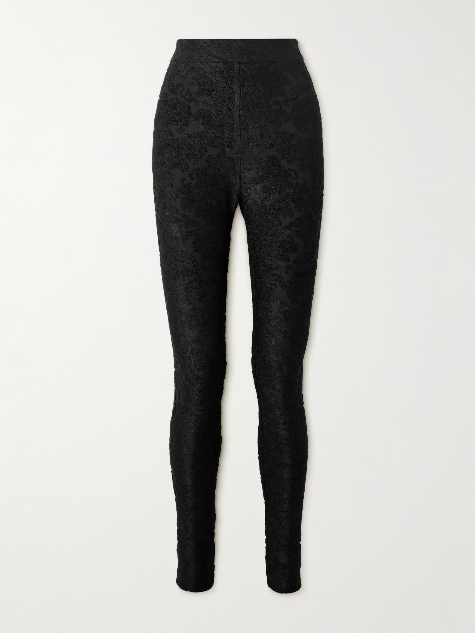 Bouclé jacquard-knit leggings Black - 1
