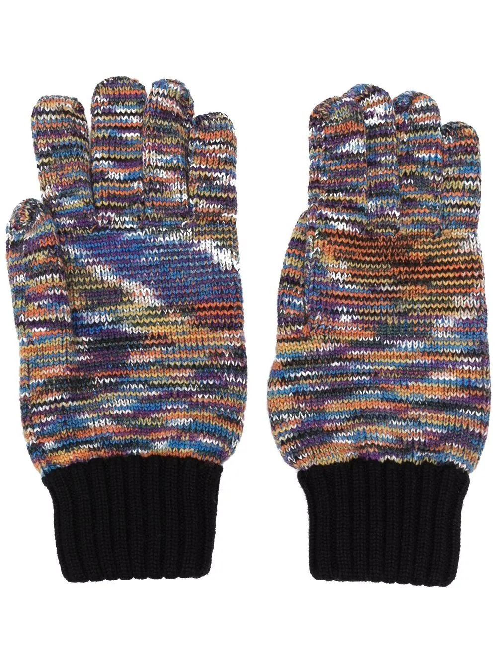 Multicolour knitted gloves - 1