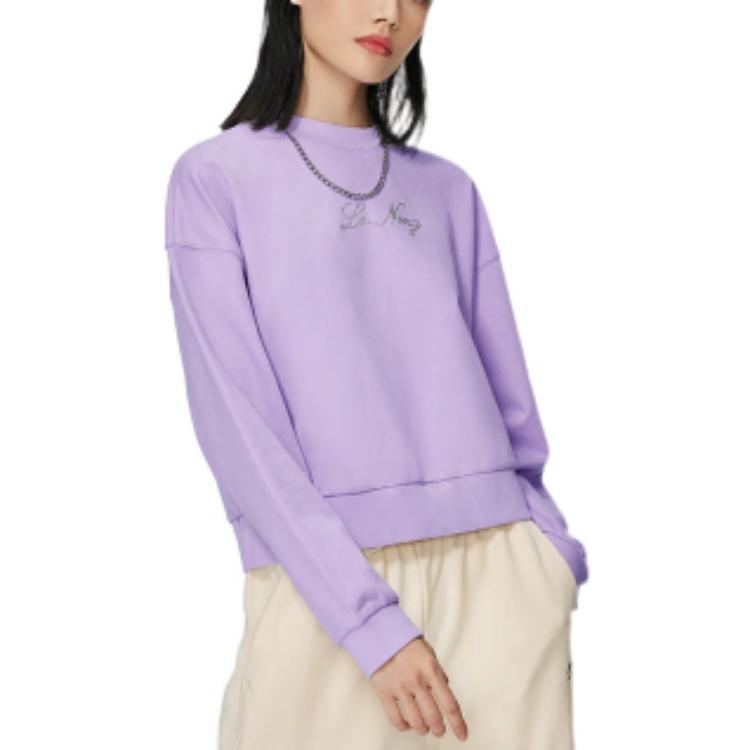 (WMNS) Li-Ning Lifestyle Classic Pullover 'Purple' AWDS634-3 - 5