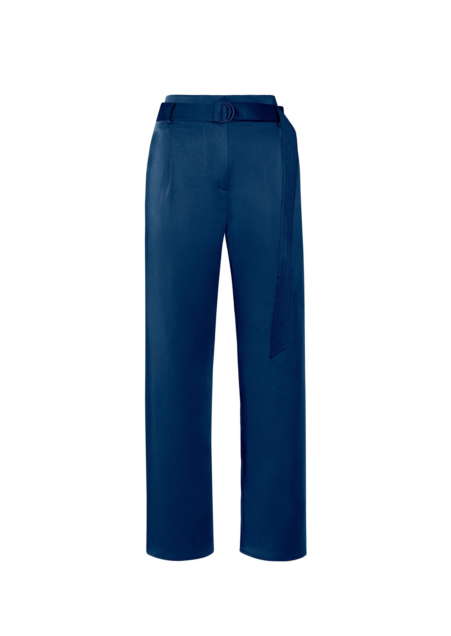 Satin Belted Cropped Pant - 1
