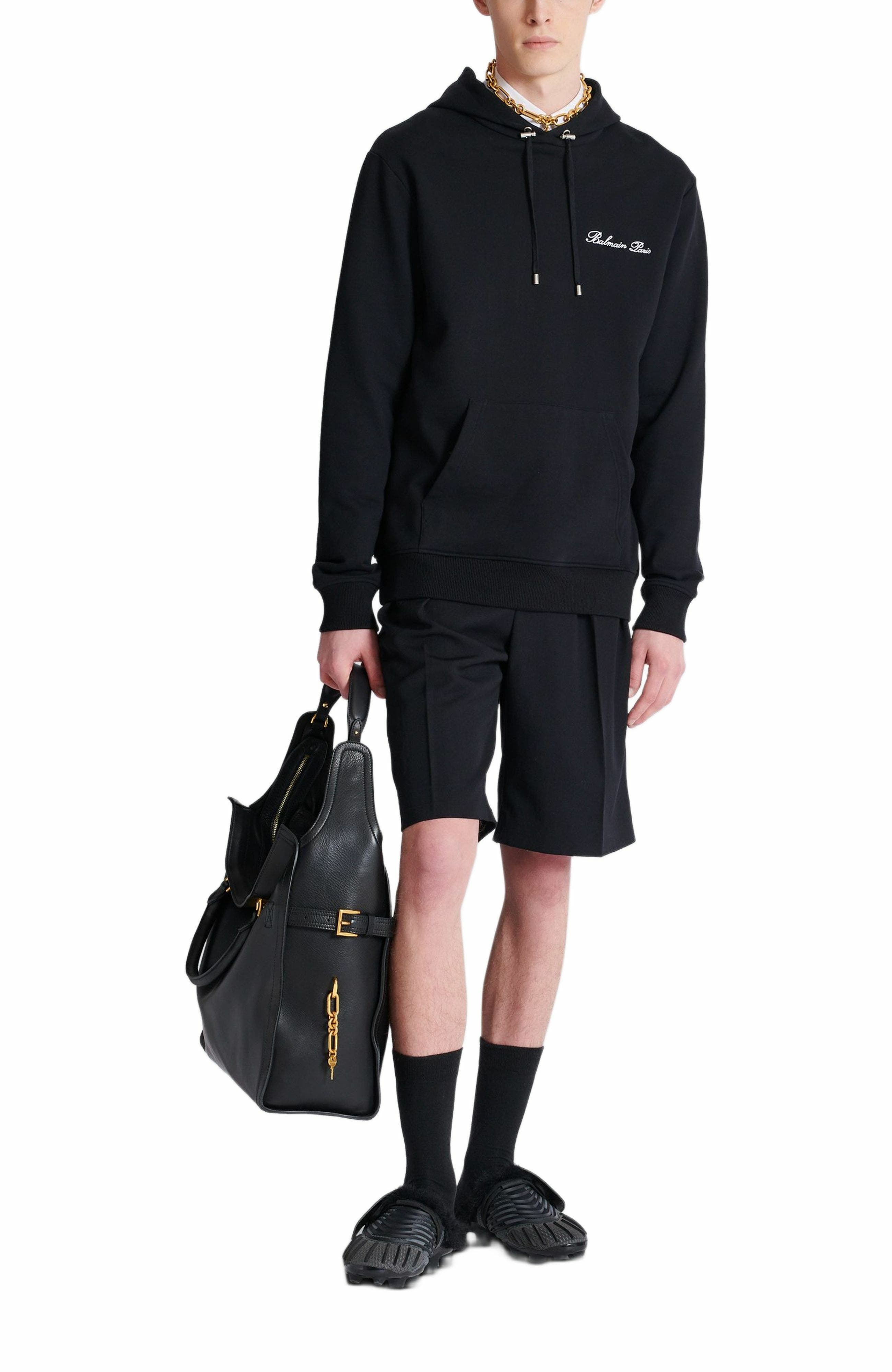 Balmain Signature hoodie in Black at Nordstrom - 2