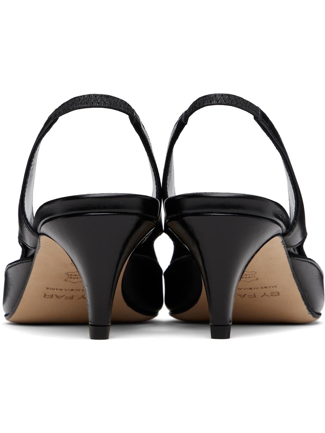 Black Runa Creased Calf Leather Heels - 2